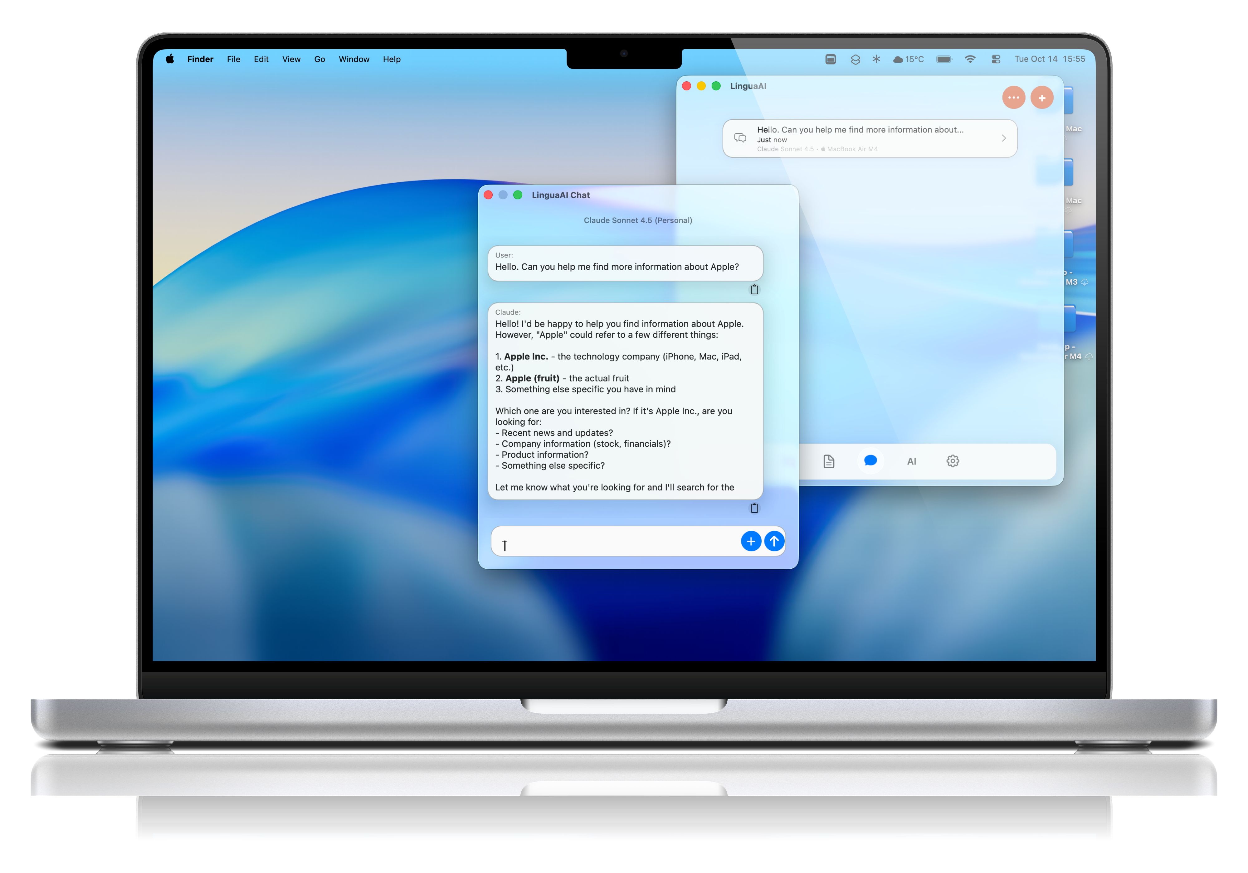 LinguaAI Chat Interface